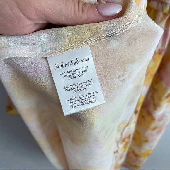 For Love & Lemons | Womens Zinna Midi Dress Lemonade Yellow Floral Smocked Small - Picture 8 of 12